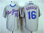 New York Mets #16 Dwight Gooden 1987 Grey Throwback Jersey
