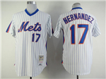 New York Mets #17 Keith Hernandez 1986 White Pinstripe Throwback Jersey