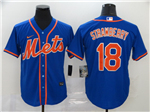 New York Mets #18 Darryl Strawberry Royal/Orange 2020 Cool Base Jersey