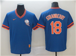 New York Mets #18 Darryl Strawberry Blue Throwback Jersey