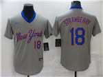 New York Mets #18 Darryl Strawberry Vintage Gray Jersey