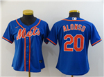 New York Mets #20 Pete Alonso Women's Royal/Orange 2020 Cool Base Jersey