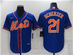 New York Mets #21 Max Scherzer Royal/Orange Cool Base Jersey