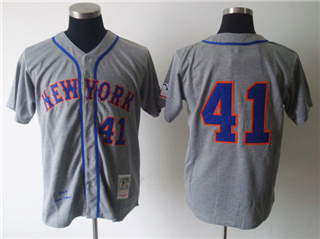 New York Mets #41 Tom Seaver Throwback Gray Jersey