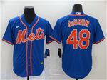 New York Mets #48 Jacob deGrom Royal/Orange 2020 Cool Base Jersey