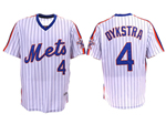 New York Mets #4 Lenny Dykstra 1986 Throwback White Pinstripe Jersey