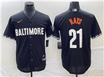 Baltimore Orioles #21 Austin Hays Black 2023 City Connect Jersey