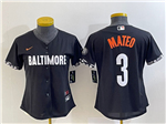 Baltimore Orioles #3 Jorge Mateo Women's Black 2023 City Connect Jersey