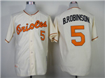 Baltimore Orioles #5 Brooks Robinson Throwback Cream Jersey