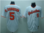 Baltimore Orioles #5 Brooks Robinson Throwback White Jersey
