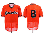 Baltimore Orioles #8 Cal Ripken, Jr Mesh Throwback Orange Jersey