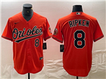 Baltimore Orioles #8 Cal Ripken Jr Orange Limited Jersey