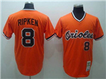 Baltimore Orioles #8 Cal Ripken, Jr Throwback Orange Cooperstown Collection Jersey