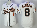 Baltimore Orioles #8 Cal Ripken, Jr 2001 Throwback White Jersey