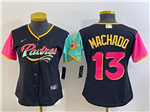 San Diego Padres #13 Manny Machado Women's Black City Connect Cool Base Jersey