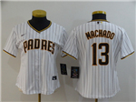 San Diego Padres #13 Manny Machado Women's White 2020 Cool Base Jersey