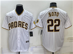 San Diego Padres #22 Juan Soto White Cool Base Jersey