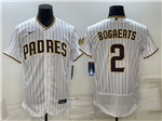 San Diego Padres #2 Xander Bogaerts White Pinstripe Flex Base Jersey