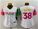 San Diego Padres #38 Jorge Alfaro Women's White 2022 City Connect Cool Base Jersey