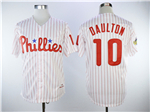 Philadelphia Phillies #10 Darren Daulton 1993 White Pinstripe Throwback Jersey