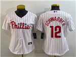 Philadelphia Phillies #12 Kyle Schwarber Women's White Cool Base Jersey