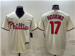 Philadelphia Phillies #17 Rhys Hoskins Cream Cool Base Jersey