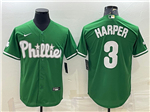 Philadelphia Phillies #3 Bryce Harper St. Patrick Green Cool Base Jersey