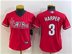 Philadelphia Phillies #3 Bryce Harper Women's White Cool Base Jersey