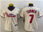 Philadelphia Phillies #7 Trea Turner Women's Cream Cool Base Jersey