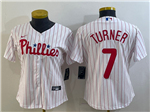 Philadelphia Phillies #7 Trea Turner Women's White Cool Base Jersey