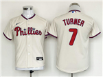 Philadelphia Phillies #7 Trea Turner Youth Cream Cool Base Jersey