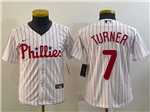 Philadelphia Phillies #7 Trea Turner Youth White Cool Base Jersey