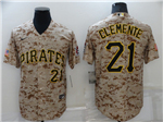 Pittsburgh Pirates #21 Roberto Clemente Camo Cool Base Jersey