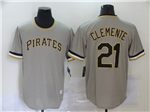 Pittsburgh Pirates #21 Roberto Clemente Gray 2020 Cooperstown Collection Cool Base Jersey
