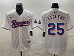 Texas Rangers #25 Jose Leclerc White 2024 Gold Collection Limited Jersey