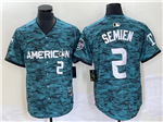American League Texas Rangers #2 Marcus Semien Teal 2023 MLB All-Star Game Jersey