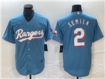 Texas Rangers #2 Marcus Semien Light Blue Cool Base Jersey