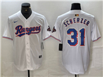 Texas Rangers #31 Max Scherzer White 2024 Gold Collection Limited Jersey