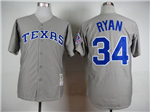 Texas Rangers #34 Nolan Ryan 1993 Throwback Grey Jersey