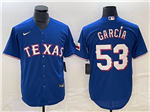 Texas Rangers #53 Adolis Garcia Royal Cool Base Jersey