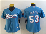 Texas Rangers #53 Adolis Garcia Women's Light Blue Cool Base Jersey