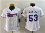 Texas Rangers #53 Adolis Garcia Women's White Cool Base Jersey