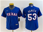 Texas Rangers #53 Adolis Garcia Youth Royal Blue Cool Base Jersey