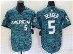 American League Texas Rangers #5 Corey Seager Teal 2023 MLB All-Star Game Jersey