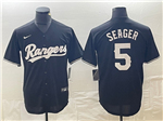 Texas Rangers #5 Corey Seager Black Cool Base Jersey