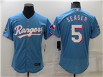 Texas Rangers #5 Corey Seager Light Blue Flex Base Jersey