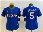 Texas Rangers #5 Corey Seager Youth Royal Blue Cool Base Jersey