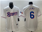 Texas Rangers #6 Josh Jung White Cool Base Jersey