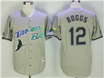 Tampa Bay Rays #12 Wade Boggs Grey Cooperstown Collection Jersey