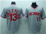 Cincinnati Reds #13 Dave Concepcion 1976 Throwback Grey Jersey